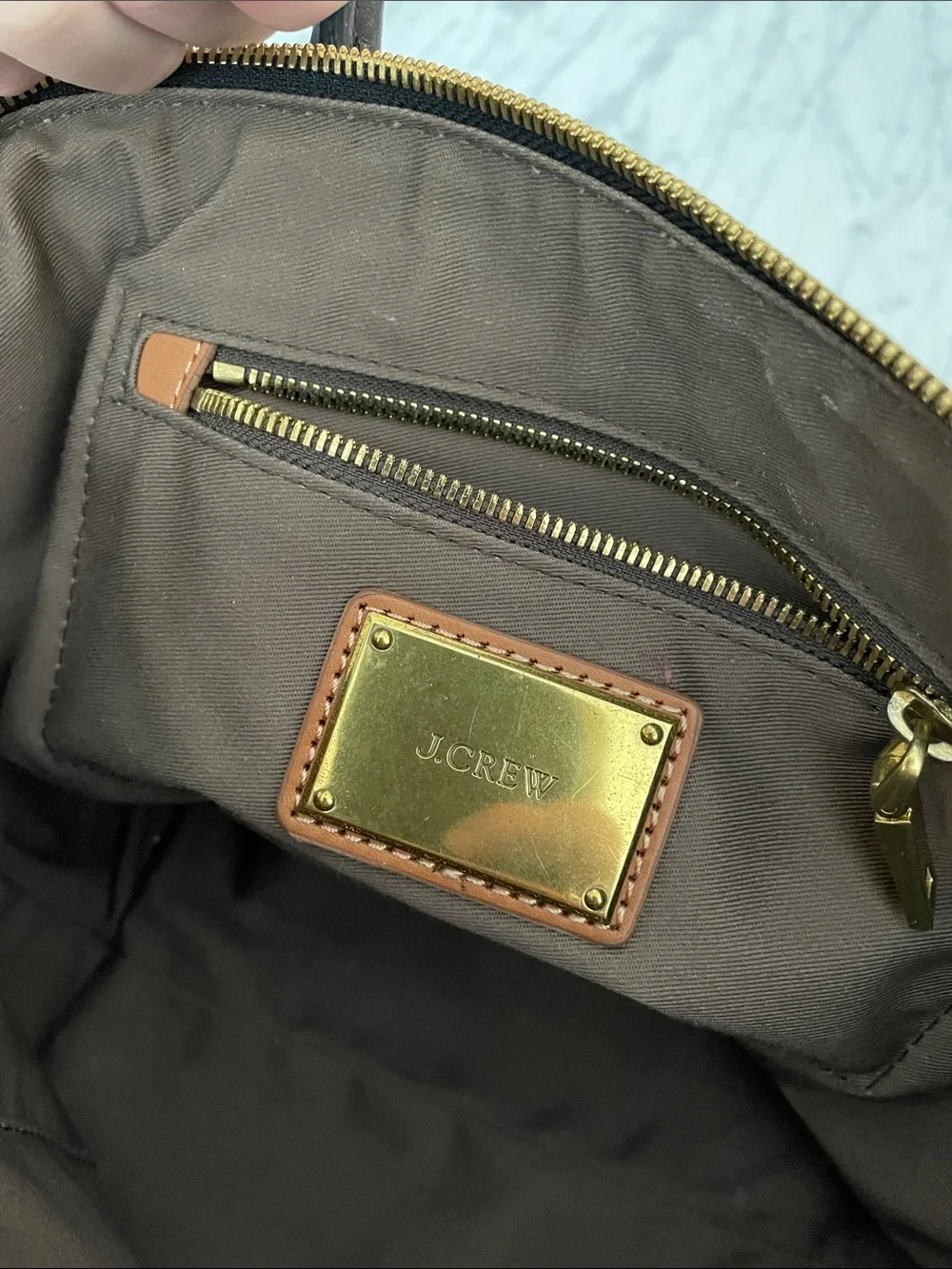 J. Crew Structured Black Leather Satchel Handbag
